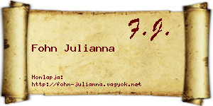 Fohn Julianna névjegykártya
